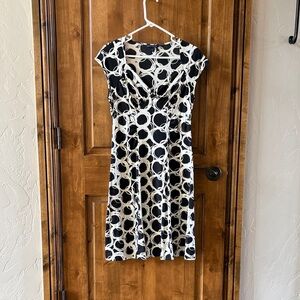 Banana Republic Black and White Midi Dress